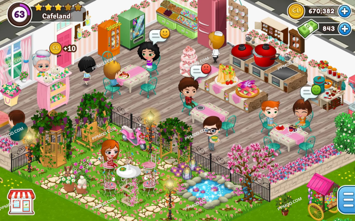 图片[2]-咖啡屋 破解版 Ver.2.23.8 Cafeland[无限金钱][游戏加速]-PPMOD