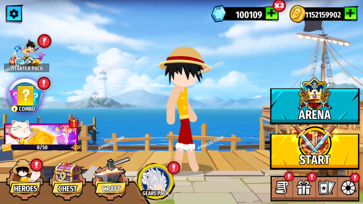 图片[3]-斯蒂克曼海盗大战 Stickman Pirates Fight Ver.5.9 MOD APK[无限宝石][无限金币]-PPMOD