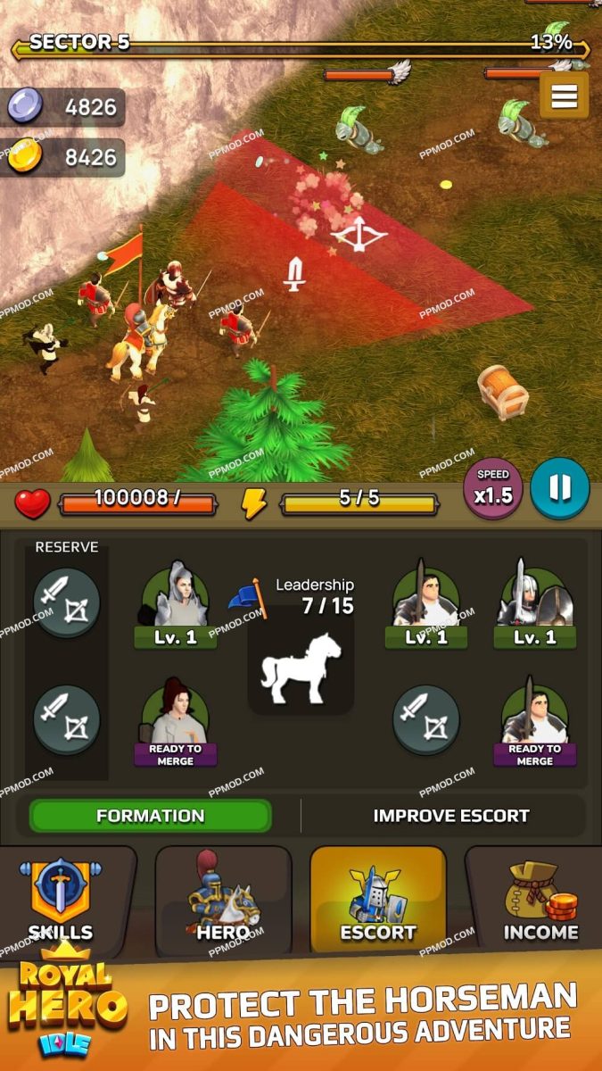 图片[2]-闲置皇家英雄 破解版 Idle Royal Hero Ver.1.2.0 MOD APK[无限钻石][一击必杀]-PPMOD