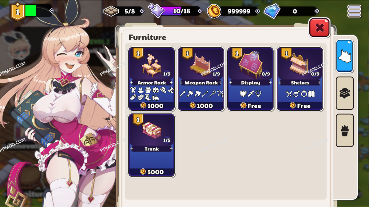 图片[1]-[18+]虚拟女友商店 破解版 Waifu Shop Ver.1.80 MOD APK [无限钻石][无限金钱]-PPMOD